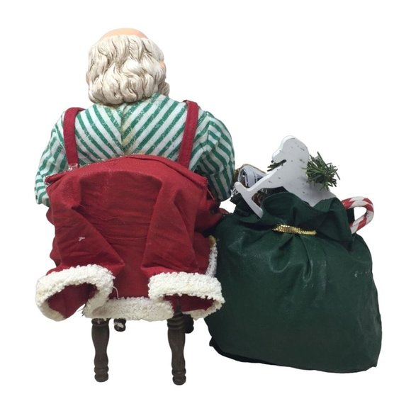 Vintage Sleeping Santa Clause Sitting On Chair With Sack of Toys Figurine- New i - Picture 9 of 10